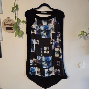 Abstract Print Pink Stitch Mini Dress